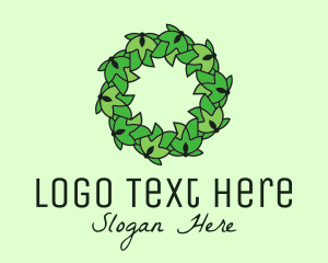 Biological - Simple Leaf Wreath logo design