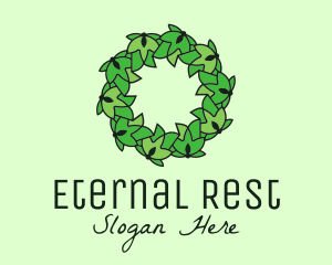 Simple Leaf Wreath logo design