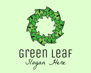 Simple Leaf Wreath logo design