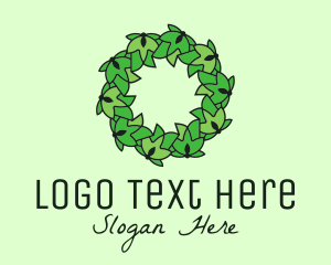 Bio - Simple Leaf Wreath logo design