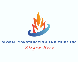 Blaze - Fire Water Orbit logo design