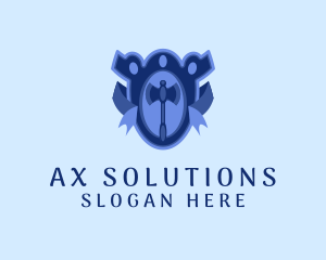 Ax - Medieval Axe Weapon logo design