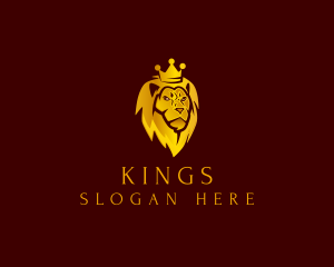 Crown King Lion logo design