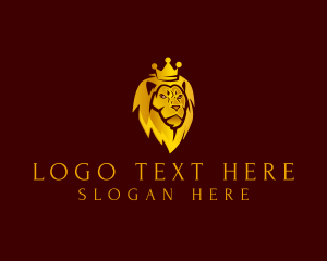 Golden - Crown King Lion logo design