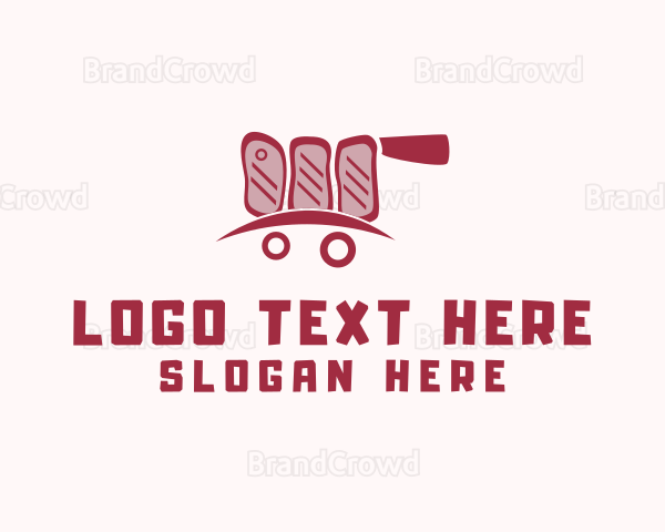 Meat Butcher Cart Logo