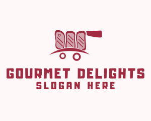 Meat Butcher Cart logo design