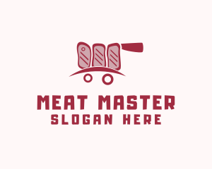 Meat Butcher Cart logo design