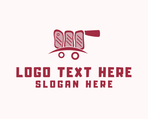 Dining - Meat Butcher Cart logo design