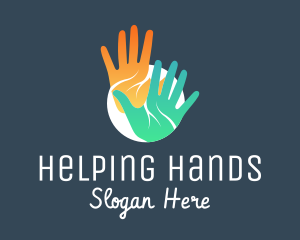 Gradient Hand Charity logo design