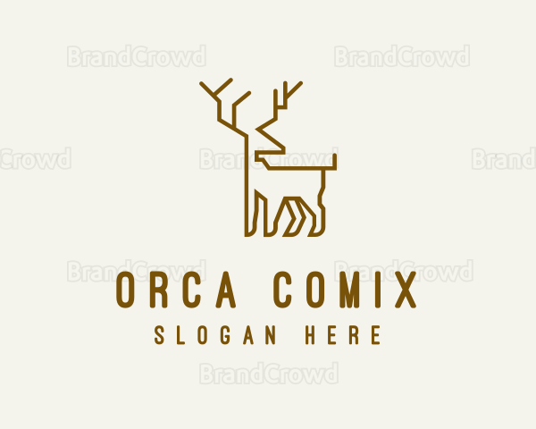 Brown Deer Animal Logo