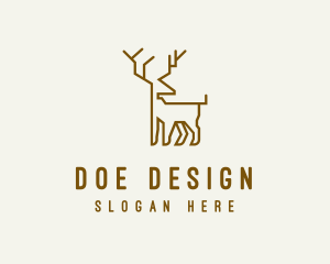 Doe - Brown Deer Animal logo design