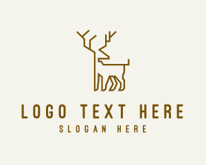 Stag - Brown Deer Animal logo design