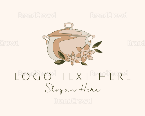 Floral Cooking Pot Logo