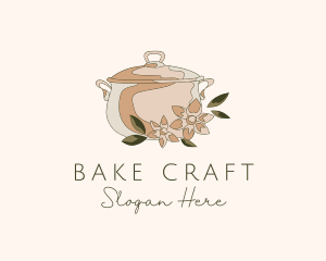 Floral Cooking Pot logo design