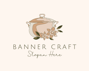 Floral Cooking Pot logo design