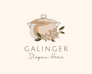 Lunch - Floral Cooking Pot logo design