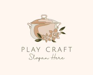 Floral Cooking Pot logo design