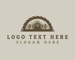 Lodging - Mountain Wood Cabin logo design