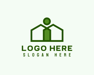 Village - Green Real Estate Architecture logo design