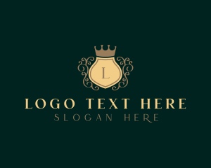 Shield - Regal Crown Shield logo design