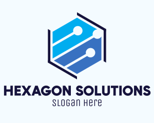 Hexagon Technology Circuit logo design