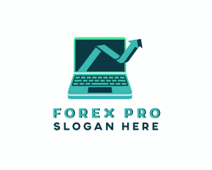 Forex - Sales Statistics Laptop Computer logo design