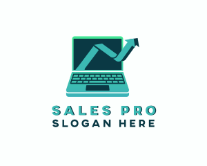 Sales - Sales Statistics Laptop Computer logo design