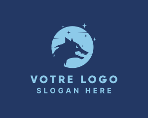 Wolf - Blue Moon Wolf logo design