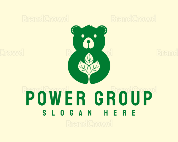 Bear Leaf Nature Logo