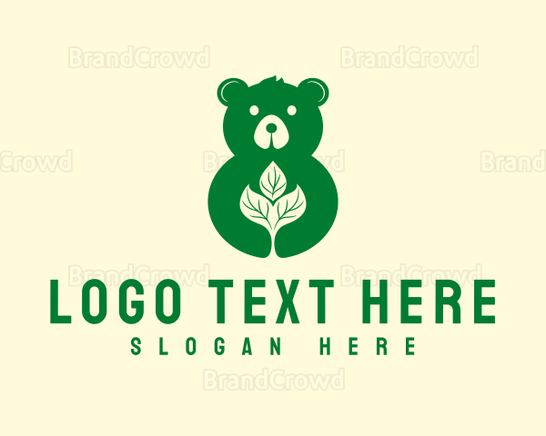 Bear Leaf Nature Logo