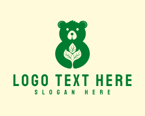 Organic - Bear Leaf Nature logo design