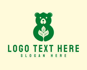 Bear Leaf Nature Logo