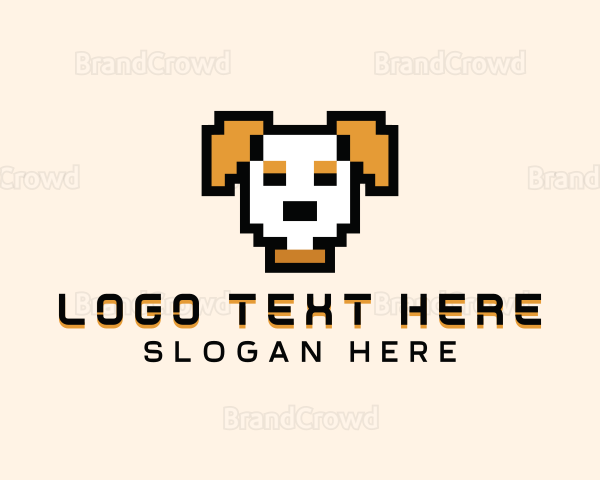 Retro Pixel Dog Logo
