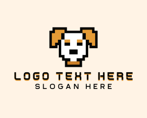Holographic - Retro Pixel Dog logo design