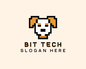 Retro Pixel Dog logo design