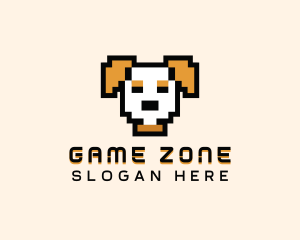 Retro Pixel Dog logo design