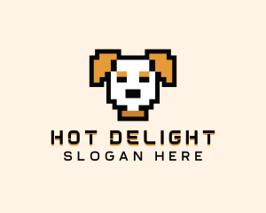 Retro Pixel Dog logo design