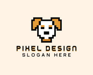 Retro Pixel Dog logo design