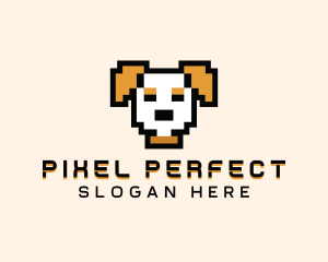 Retro Pixel Dog logo design