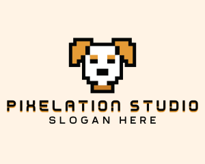 Retro Pixel Dog logo design