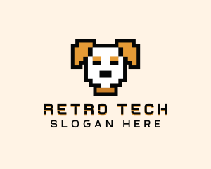 Retro Pixel Dog logo design