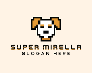 Futuristic - Retro Pixel Dog logo design