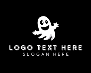 Halloween Party - Scary Halloween Ghost logo design