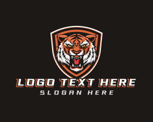 Character - Angry Tiger Shield Gaming logo design