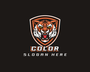 Angry Tiger Shield Gaming Logo