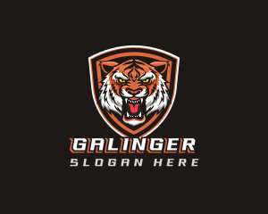 Angry Tiger Shield Gaming Logo