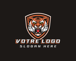 Angry Tiger Shield Gaming Logo