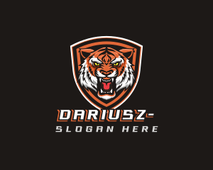 Angry Tiger Shield Gaming Logo