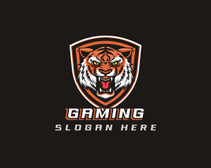 Angry Tiger Shield Gaming Logo