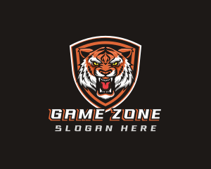 Angry Tiger Shield Gaming logo design